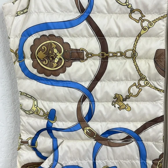 J.Mclaughlin Quilted Equestrian Reversible Horsebit Puffer Vest Pockets - Picture 5 of 10